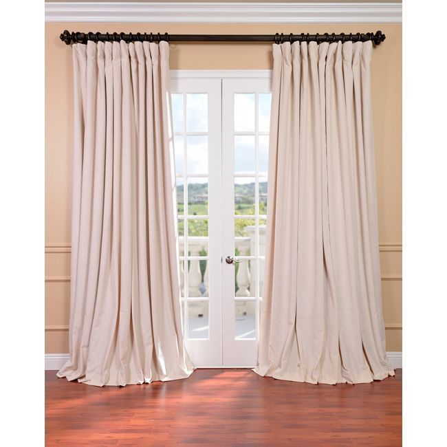 Exclusive Fabrics Ivory Velvet Blackout Extra Wide Curtain Intended For Signature Ivory Velvet Blackout Single Curtain Panels (View 5 of 25)