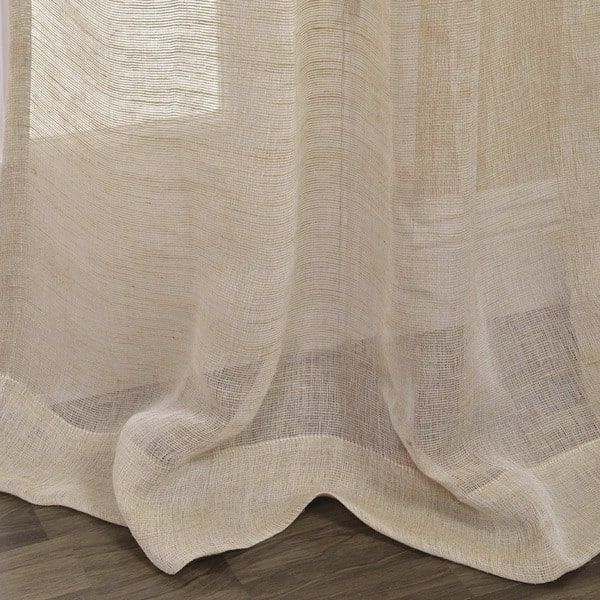 Exclusive Fabrics Open Weave Natural Curtain Panel (96 With Regard To Solid Country Cotton Linen Weave Curtain Panels (View 16 of 25)