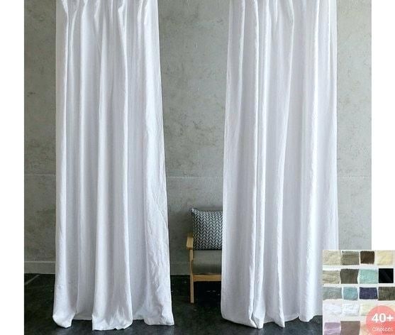 Exclusive Fabrics Signature French Linen Curtain Panel White With French Linen Lined Curtain Panels (View 10 of 25)