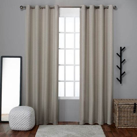 Exclusive Home 2 Pack Loha Linen Grommet Top Window Curtains Intended For Luxury Collection Cranston Sheer Curtain Panel Pairs (View 4 of 25)
