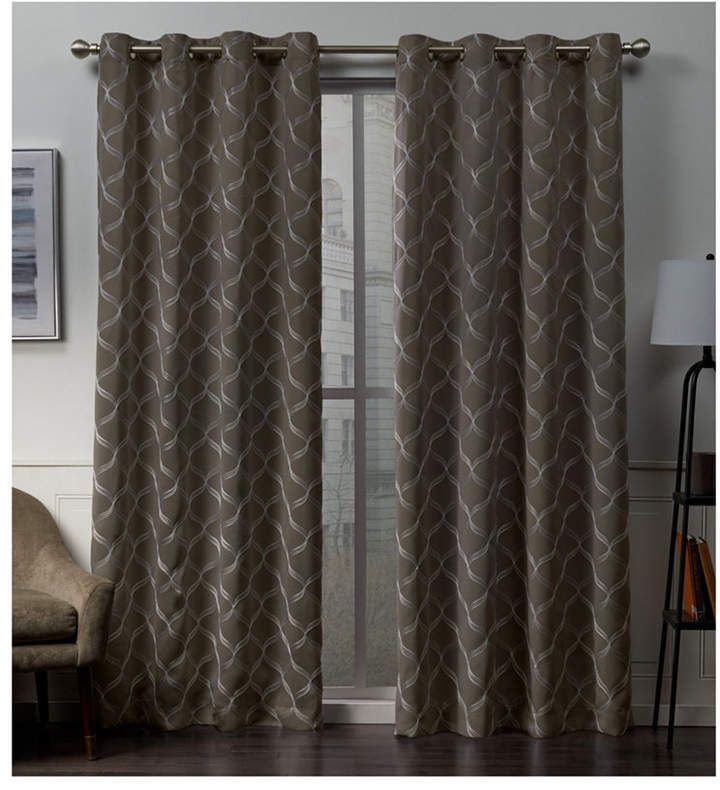 Exclusive Home Amelia Embroidered Woven Blackout Grommet Top 52" X 84"  Curtain Panel Pair Intended For Eclipse Trevi Blackout Grommet Window Curtain Panels (View 24 of 25)