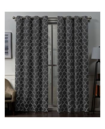 Exclusive Home Amelia Embroidered Woven Blackout Grommet Top Throughout Easton Thermal Woven Blackout Grommet Top Curtain Panel Pairs (View 2 of 25)