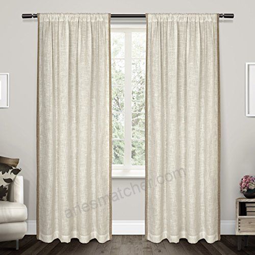 Exclusive Home Baja Natural Linen With Toned Border Window For Raw Silk Thermal Insulated Grommet Top Curtain Panel Pairs (View 14 of 25)