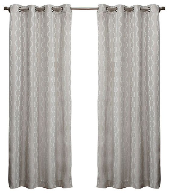 Exclusive Home Baroque Grommet Top 96 Inch Curtain Panel, Set Of 2, Dove  Grey With Regard To Baroque Linen Grommet Top Curtain Panel Pairs (View 1 of 25)