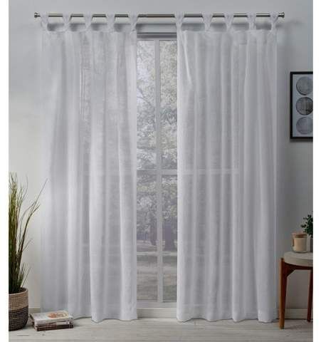 Exclusive Home Belgian Sheer Braided Tab Top Curtain Panel Pair With Regard To Tassels Applique Sheer Rod Pocket Top Curtain Panel Pairs (View 19 of 25)