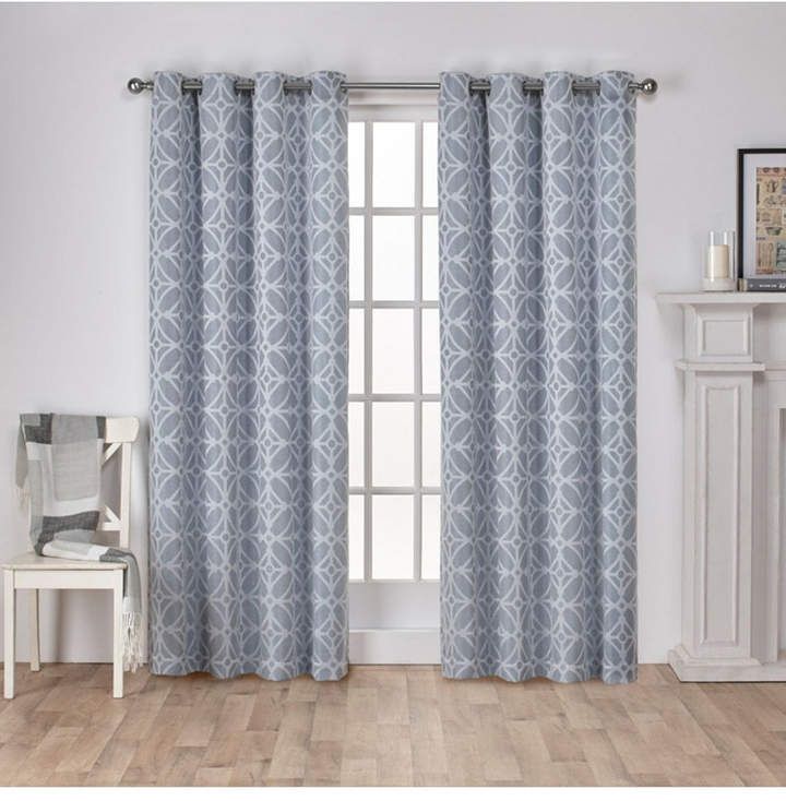 Exclusive Home Cressy Geometric Textured Linen Jacquard Grommet Top Curtain  Panel Pair In Baroque Linen Grommet Top Curtain Panel Pairs (View 22 of 25)