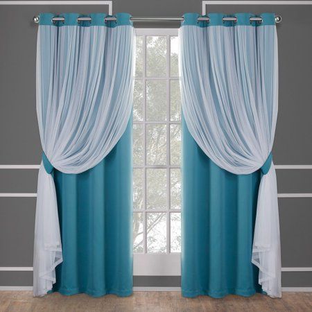 Exclusive Home Curtains 2 Pack Catarina Layered Solid In Catarina Layered Curtain Panel Pairs With Grommet Top (View 1 of 25)
