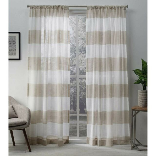 Exclusive Home Darma Sheer Linen Rod Pocket Curtain Panel Pair, Linen,  50 New Within Belgian Sheer Window Curtain Panel Pairs With Rod Pocket (View 25 of 25)
