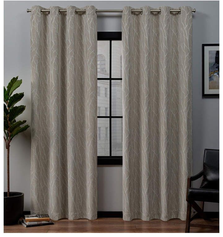 Exclusive Home Forest Hill Woven Blackout Grommet Top Window 52" X 84"  Curtain Panel Pair In Forest Hill Woven Blackout Grommet Top Curtain Panel Pairs (View 8 of 25)