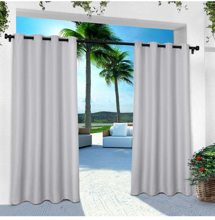 Exclusive Home Indoor Outdoor Solid Cabana Grommet Top Curtain Panel Pair Inside Catarina Layered Curtain Panel Pairs With Grommet Top (View 13 of 25)