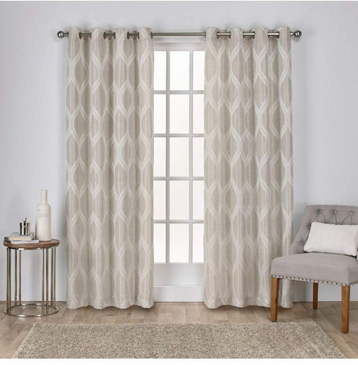 Exclusive Home Montrose Ogee Geometric Textured Linen Grommet Top Curtain  Panel Pair Intended For Oakdale Textured Linen Sheer Grommet Top Curtain Panel Pairs (View 22 of 27)