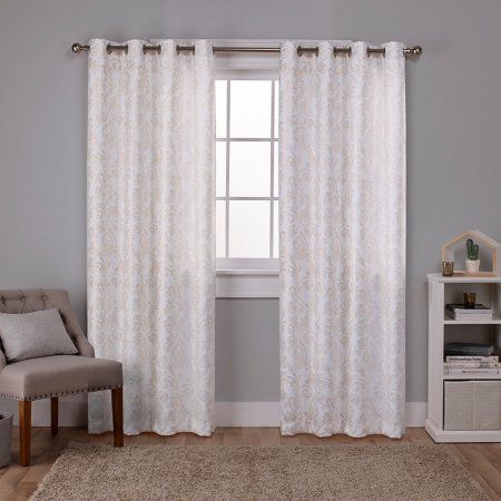 Exclusive Home Watford Distressed Metallic Print Thermal Pertaining To Softline Trenton Grommet Top Curtain Panels (View 12 of 25)
