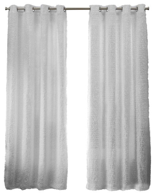 Eyelash Grommet Top Window Curtain Panel Pair, 54X108, White Pertaining To Forest Hill Woven Blackout Grommet Top Curtain Panel Pairs (View 12 of 25)