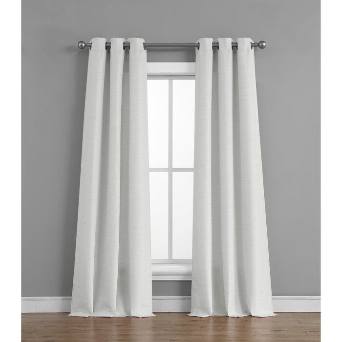 Fareham Raw Faux Silk Semi Sheer Grommet Curtain Panels Inside Raw Silk Thermal Insulated Grommet Top Curtain Panel Pairs (View 7 of 25)