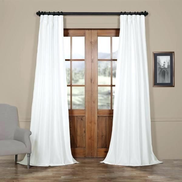 Faux Silk Curtain Panels – Clemsonpassport For Faux Silk Taffeta Solid Blackout Single Curtain Panels (View 18 of 25)