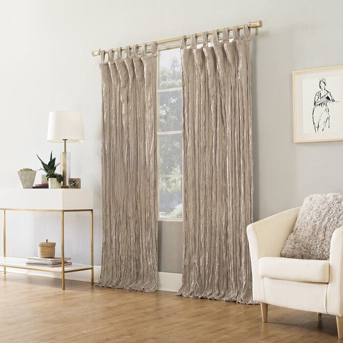 Fernandes Distressed Velvet Solid Color Blackout Tab Top Single Curtain  Panel With Velvet Solid Room Darkening Window Curtain Panel Sets (View 18 of 25)