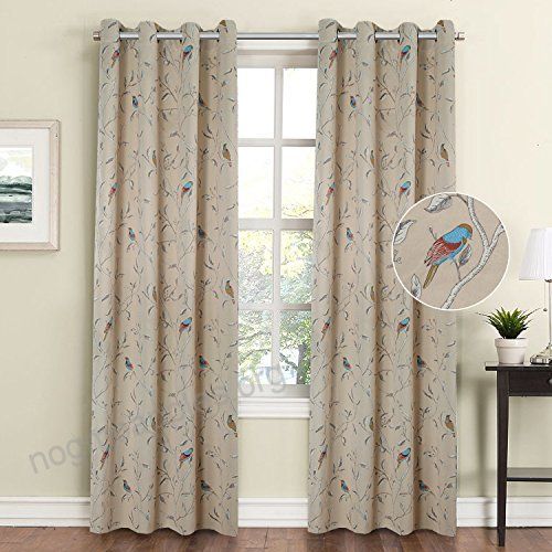 Flamingop Printed Pair (2 Panels) Soft Microfiber Room Throughout Antique Silver Grommet Top Thermal Insulated Blackout Curtain Panel Pairs (View 24 of 25)