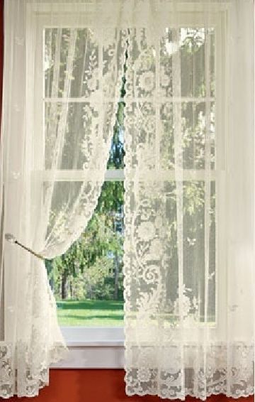 Floral Point Lace Rod Pocket Curtains – Via Country Curtains Intended For Luxurious Old World Style Lace Window Curtain Panels (View 4 of 25)