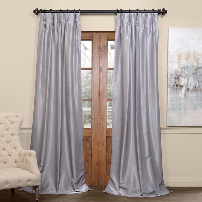 Forbell Solid Blackout Vintage Textured Faux Dupioni Thermal Pinch Pleat  Single Curtain Panel For Flax Gold Vintage Faux Textured Silk Single Curtain Panels (View 12 of 25)
