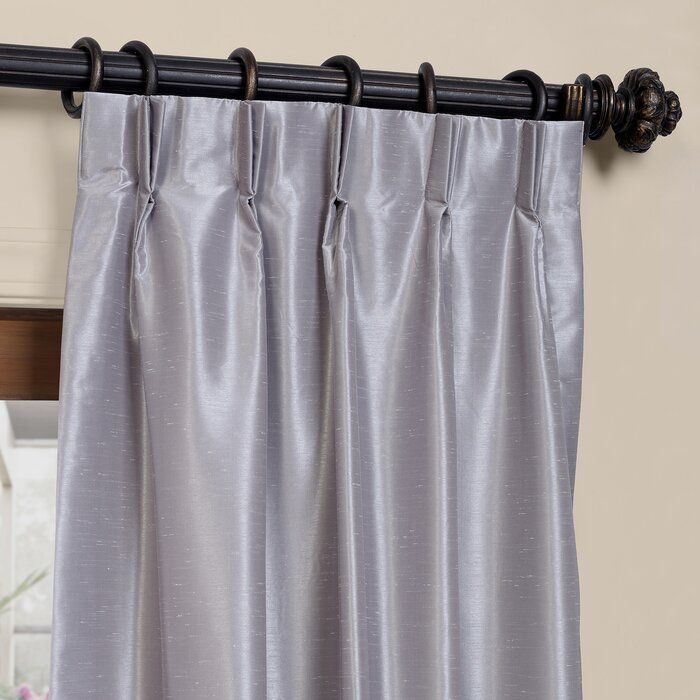 Forbell Solid Blackout Vintage Textured Faux Dupioni Thermal Pinch Pleat  Single Curtain Panel With Regard To Storm Grey Vintage Faux Textured Dupioni Single Silk Curtain Panels (View 20 of 25)