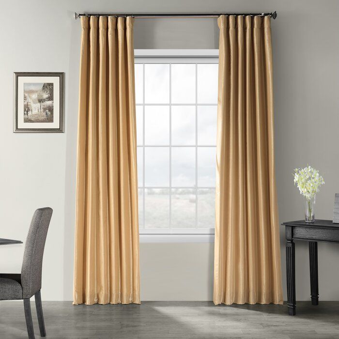 Forbell Solid Vintage Textured Faux Dupioni Silk Rod Pocket Single Curtain  Panel For Vintage Faux Textured Dupioni Silk Curtain Panels (View 1 of 25)