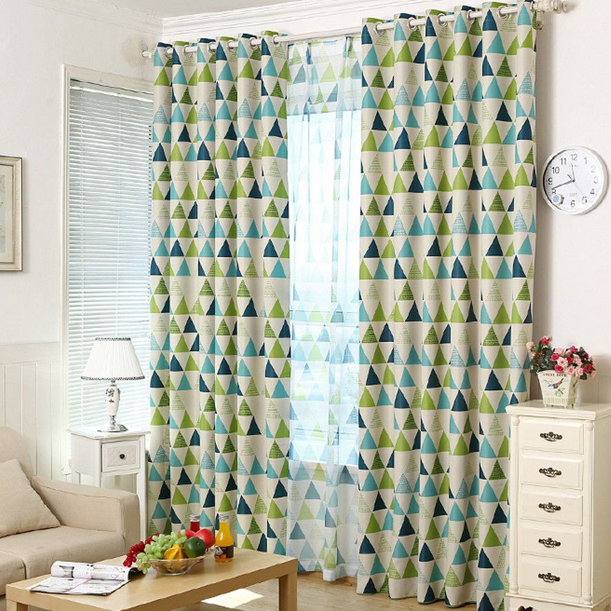 Geometric Pattern Curtains, Geometric Print Curtains Intended For Geometric Linen Room Darkening Window Curtains (View 11 of 25)