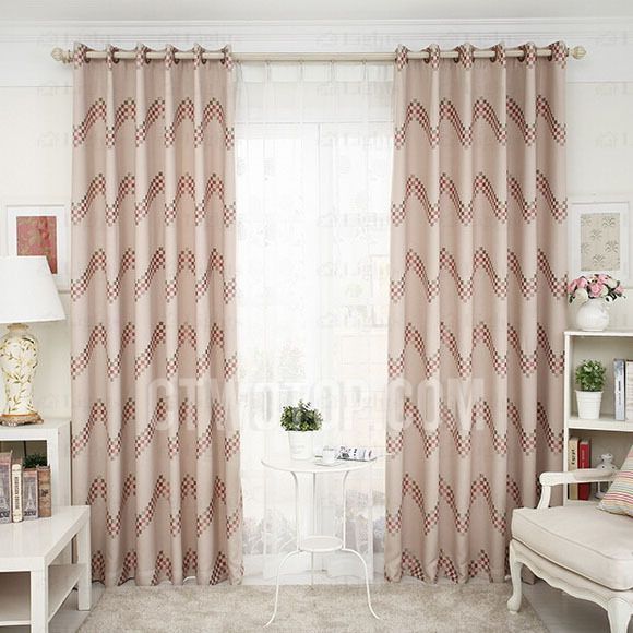 Geometric Pattern Faux Linen Simple Curtains Room Darkening Regarding Geometric Linen Room Darkening Window Curtains (View 23 of 25)