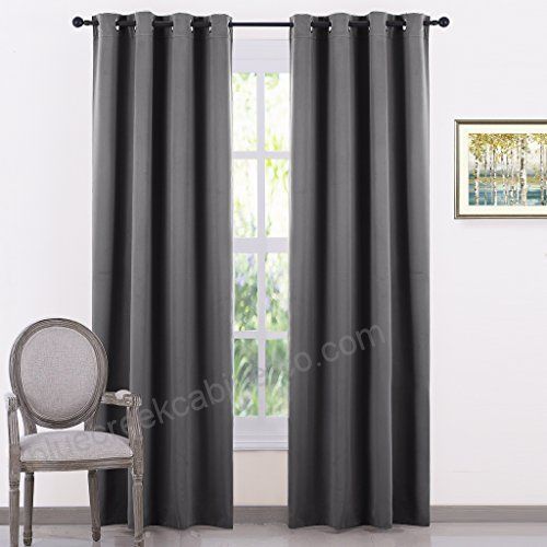 Gray Blackout Curtains Panel Set – Solid Thermal Insulated Within Insulated Thermal Blackout Curtain Panel Pairs (View 19 of 25)