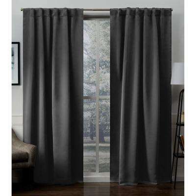 Gray – Set – Charcoal – Curtains & Drapes – Window Intended For Oxford Sateen Woven Blackout Grommet Top Curtain Panel Pairs (View 18 of 25)