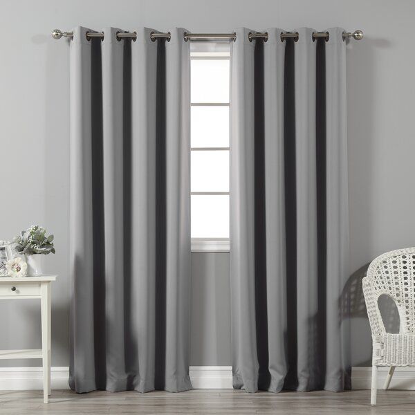 Grey Patterned Curtains | Wayfair Inside Penny Sheer Grommet Top Curtain Panel Pairs (View 11 of 25)