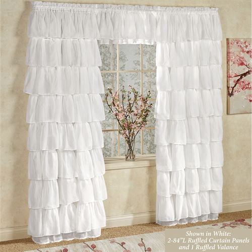 Gypsy Sheer Voile Ruffled Window Treatment Intended For Sheer Voile Ruffled Tier Window Curtain Panels (View 3 of 25)