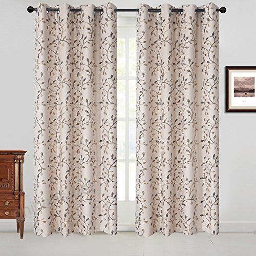 Gyrohome Floral Blackout Curtain Grommet Top Thermal With Floral Pattern Room Darkening Window Curtain Panel Pairs (View 24 of 25)