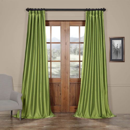 Half Price Drapes Fern Faux Silk Taffeta Single Panel Curtain, 50 X 96 Inside Solid Faux Silk Taffeta Graphite Single Curtain Panels (View 21 of 25)