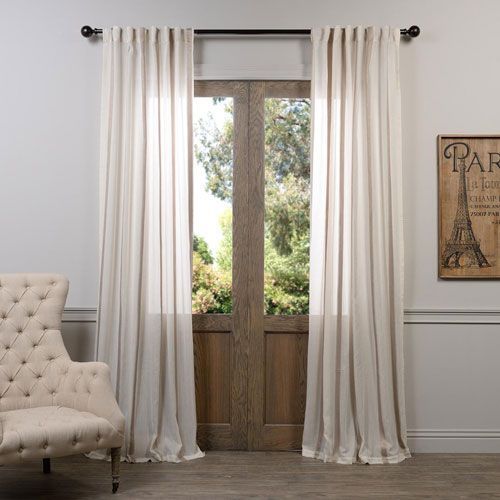 Half Price Drapes Signature Birch French Linen Sheer Single Within Signature French Linen Curtain Panels (View 12 of 25)