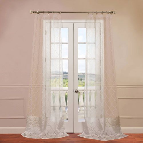 Half Price Drapes Signature Double Layered White 100 X 96 In Signature White Double Layer Sheer Curtain Panels (View 10 of 25)