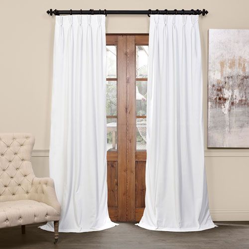 Half Price Drapes Signature Off White 25 X 108 Inch With Signature Pinch Pleated Blackout Solid Velvet Curtain Panels (View 1 of 25)