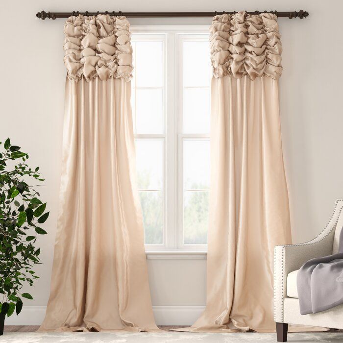 Hallman Ruched Polyester Single Curtain Panel With Regard To Single Curtain Panels (View 3 of 25)