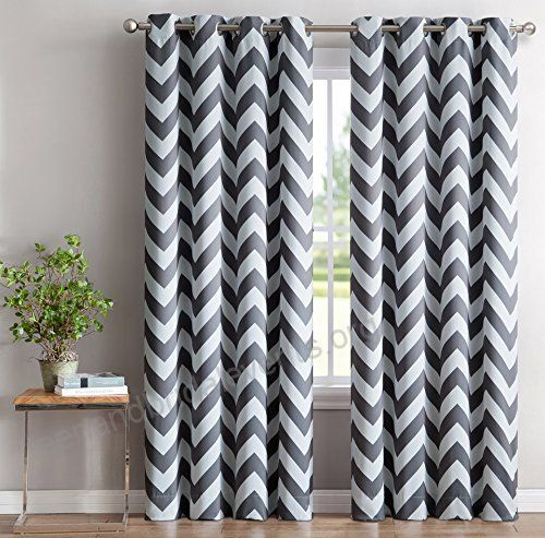 Hlc Chevron Print Thermal Insulated Blackout Window For Thermal Insulated Blackout Curtain Panel Pairs (View 21 of 25)