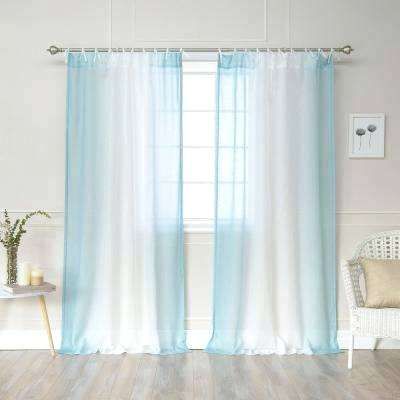 Home Design Ombre Sheer Curtains Faux Linen Border Rod Pertaining To Ombre Faux Linen Semi Sheer Curtains (View 18 of 25)