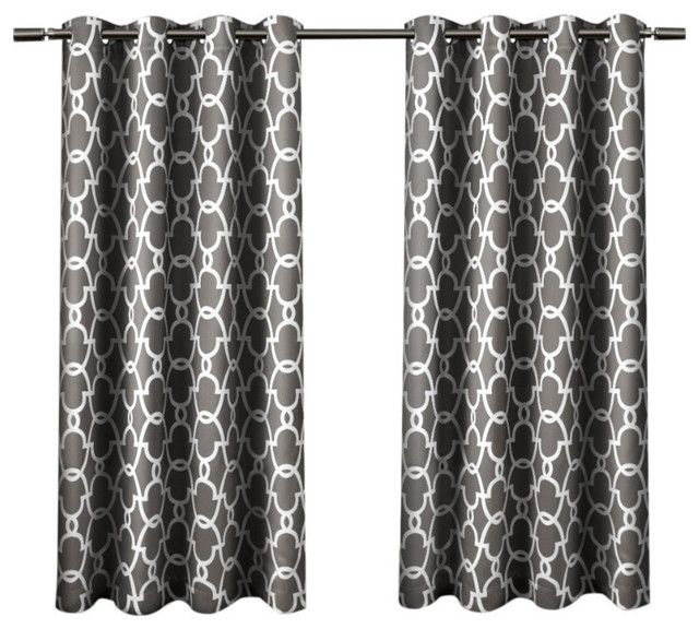 Home Gates Sateen Darkening Grommet Top Curtain Panel Pair, Black Pearl,  52X63 With Regard To Sateen Woven Blackout Curtain Panel Pairs With Pinch Pleat Top (View 6 of 25)