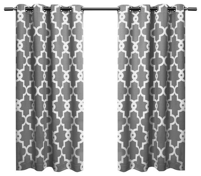 Home Ironwork Sateen Woven Darkening Curtain Panel Pair Within Thermal Woven Blackout Grommet Top Curtain Panel Pairs (View 12 of 25)