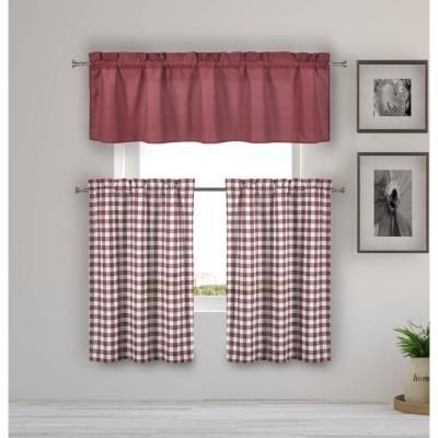 Home Maison Kinglough Wine Kitchen Curtain Set – 58 In (View 17 of 25)