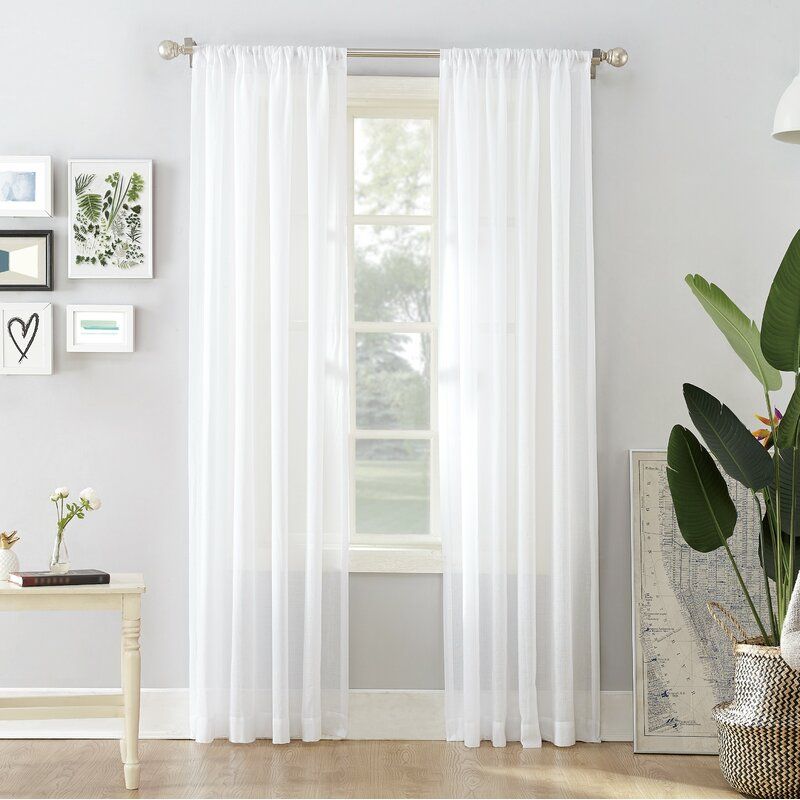 Hyannis Solid Sheer Rod Pocket Single Curtain Panel Pertaining To Arm And Hammer Curtains Fresh Odor Neutralizing Single Curtain Panels (View 16 of 25)