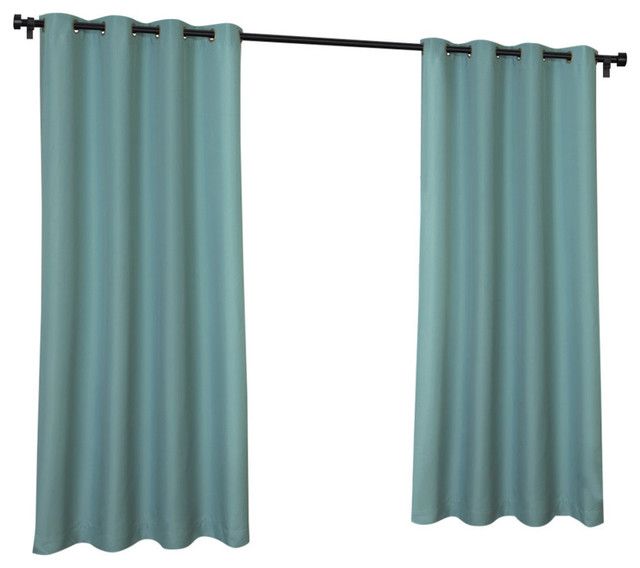 Indoor/outdoor Solid Cabana Grommet Top Window Curtain Panel Pair 54X108,  Teal Throughout Solid Grommet Top Curtain Panel Pairs (View 7 of 25)
