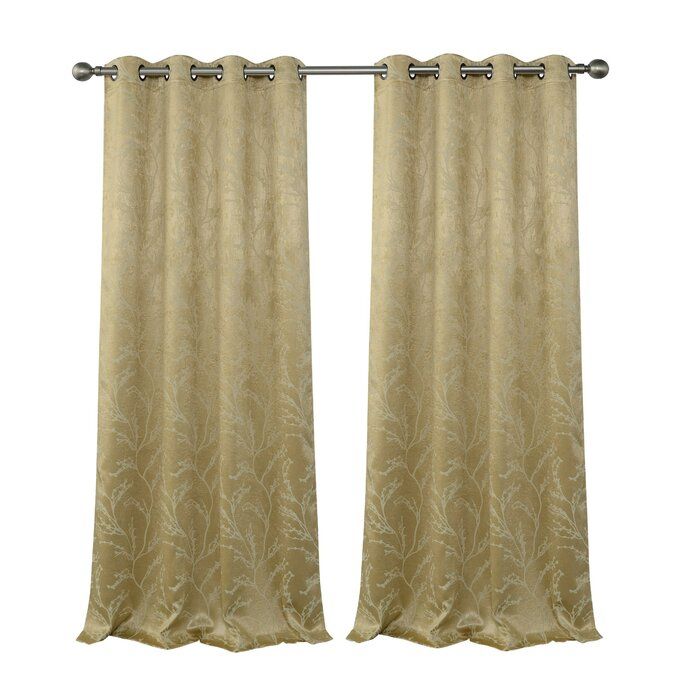 Inoue Reversible Top Floral Blackout Thermal Grommet Curtain Panels Regarding Twig Insulated Blackout Curtain Panel Pairs With Grommet Top (View 11 of 25)