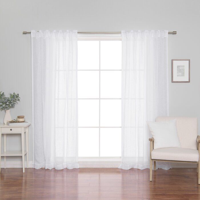 Isadora Linen Back Tab Solid Semi Sheer Single Curtain Panel Throughout Ombre Faux Linen Semi Sheer Curtains (View 3 of 25)
