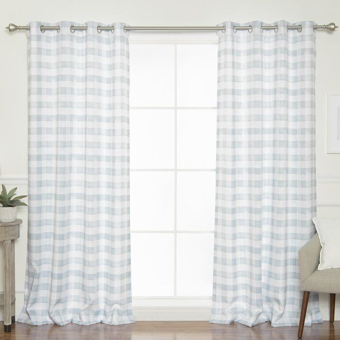 Isom Watercolor Check Plaid Room Darkening Grommet Panel Pair With Regard To Curtain Panel Pairs (View 1 of 20)