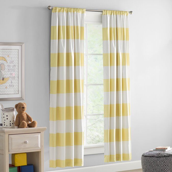 Jameson Striped Blackout Thermal Rod Pocket Single Curtain Panel Throughout Ocean Striped Window Curtain Panel Pairs With Grommet Top (View 17 of 25)