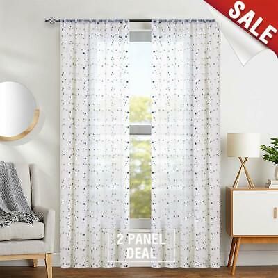 Jinchan Floral Embroidered Sheer Curtains For Living Room Rose Buds Retro Within Ofloral Embroidered Faux Silk Window Curtain Panels (View 15 of 25)
