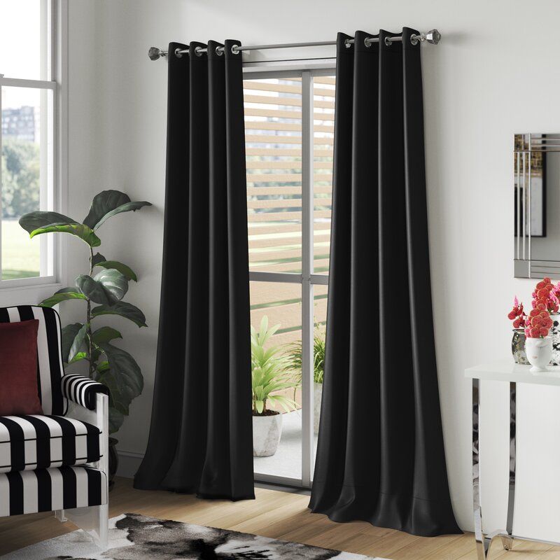 Ketterman Solid Thermal Blackout Grommet Window Panel Pair In Insulated Blackout Grommet Window Curtain Panel Pairs (View 24 of 25)